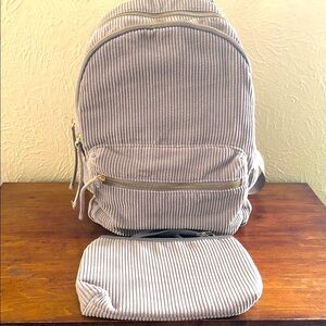 Martha Stewart Gray Corduroy Backpack